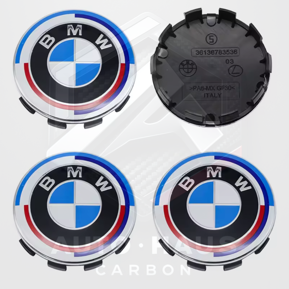 BMW E/F/G Series Centre Caps 56 or 68mm 50th Anniversary etc