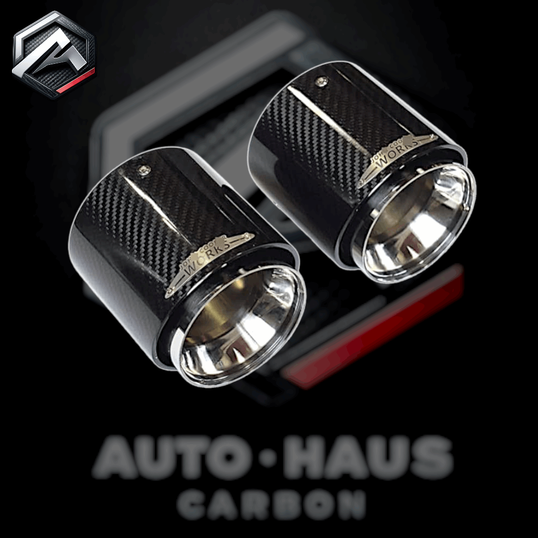 Mini Cooper S JCW F54 F55 F56 F57 F60 Carbon Fibre Exhaust Tips Silver