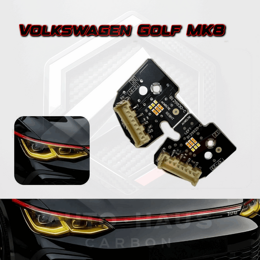 Volkswagen Golf R MK8 GTi etc Yellow DRL Boards for LED Headlights 2020-2024