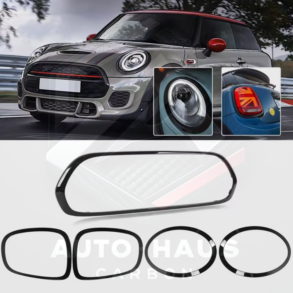 Mini F55 F56 F57 Cooper S One JCW Gloss Black Grill & Lights Trim Kit
