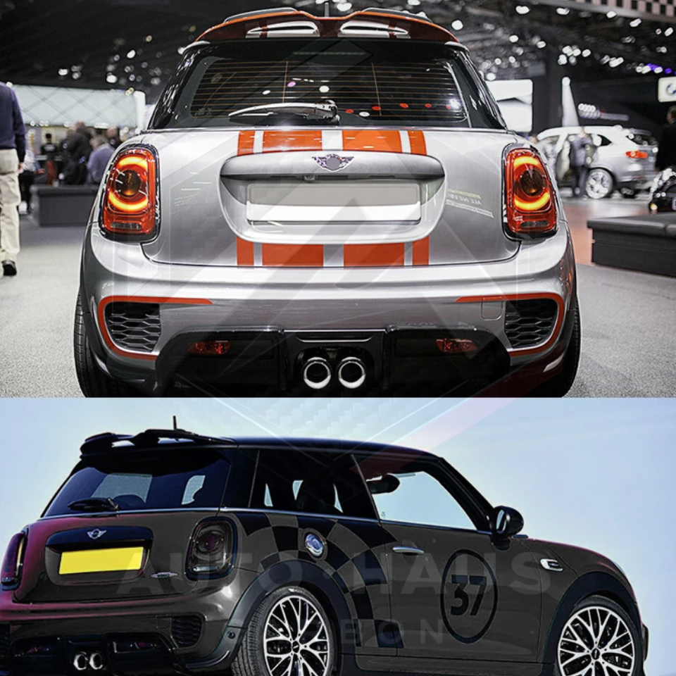 Mini Cooper F55 F56 JCW Rear Spoiler Lip Extensions 2014 on