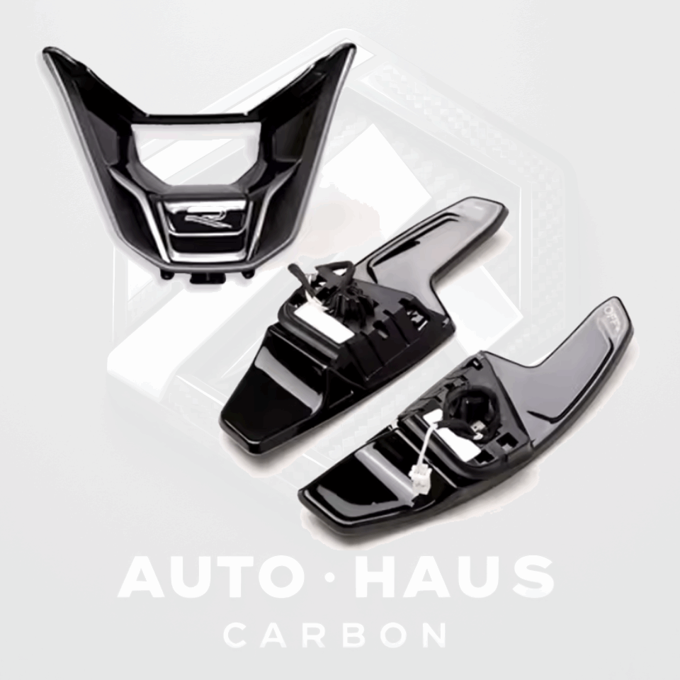 Volkswagen Golf MK8 Paddle Shifters & Steering Wheel Insert Set Black