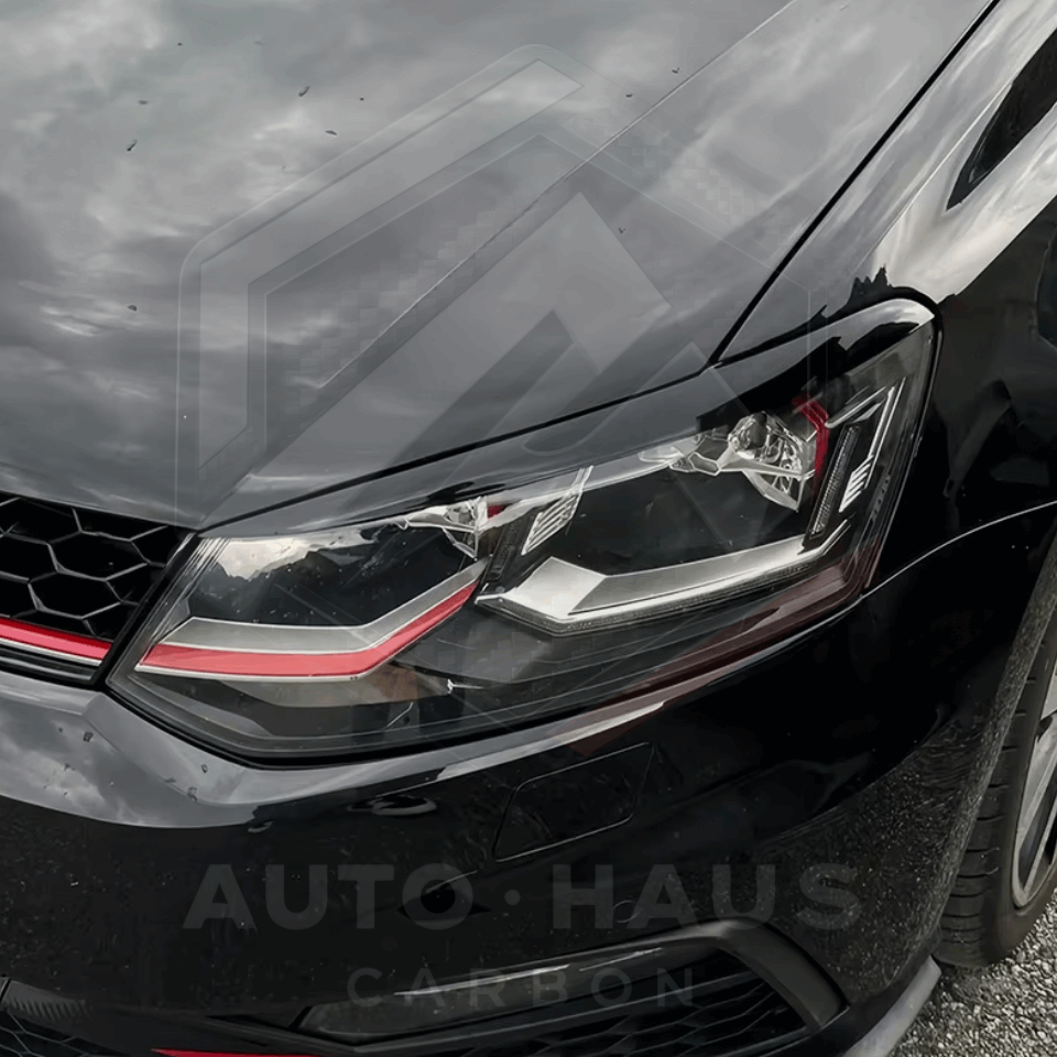 Volkswagen Polo Mk5 6R 6C Gloss Black Headlight Brows 2010-2017