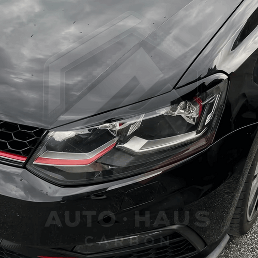 Volkswagen Polo Mk5 6R 6C Gloss Black Headlight Brows 2010-2017