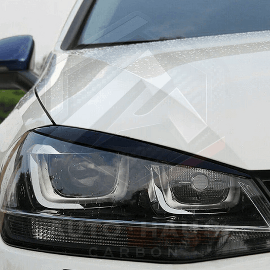 Volkswagen Golf MK7 MK7.5 GTI R Gloss Black Headlight Brows 2013-2019