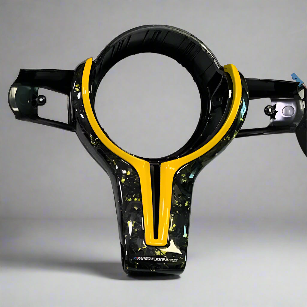BMW F Series Forged Carbon Centre Trim M Style with CS MPERFORMANCE Logo Forged with Gold Flake