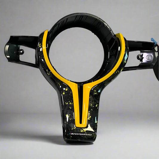 BMW F Series Forged Carbon Centre Trim M Style with CS MPERFORMANCE Logo Forged with Gold Flake
