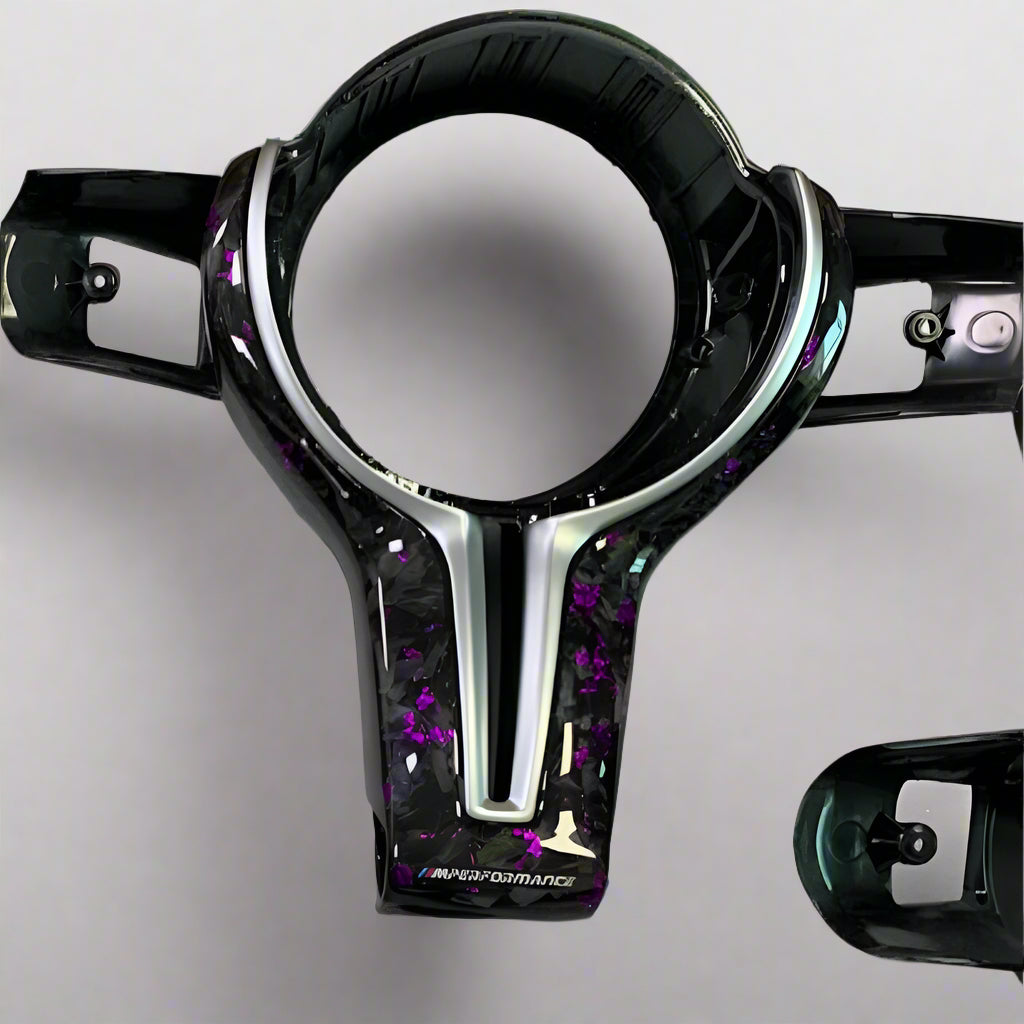 BMW F Series Forged Carbon Centre Trim M Style with CS MPERFORMANCE Logo Forged with Purple Flake