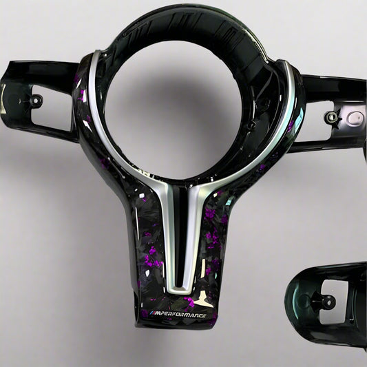 BMW F Series Forged Carbon Centre Trim M Style with CS MPERFORMANCE Logo Forged with Purple Flake