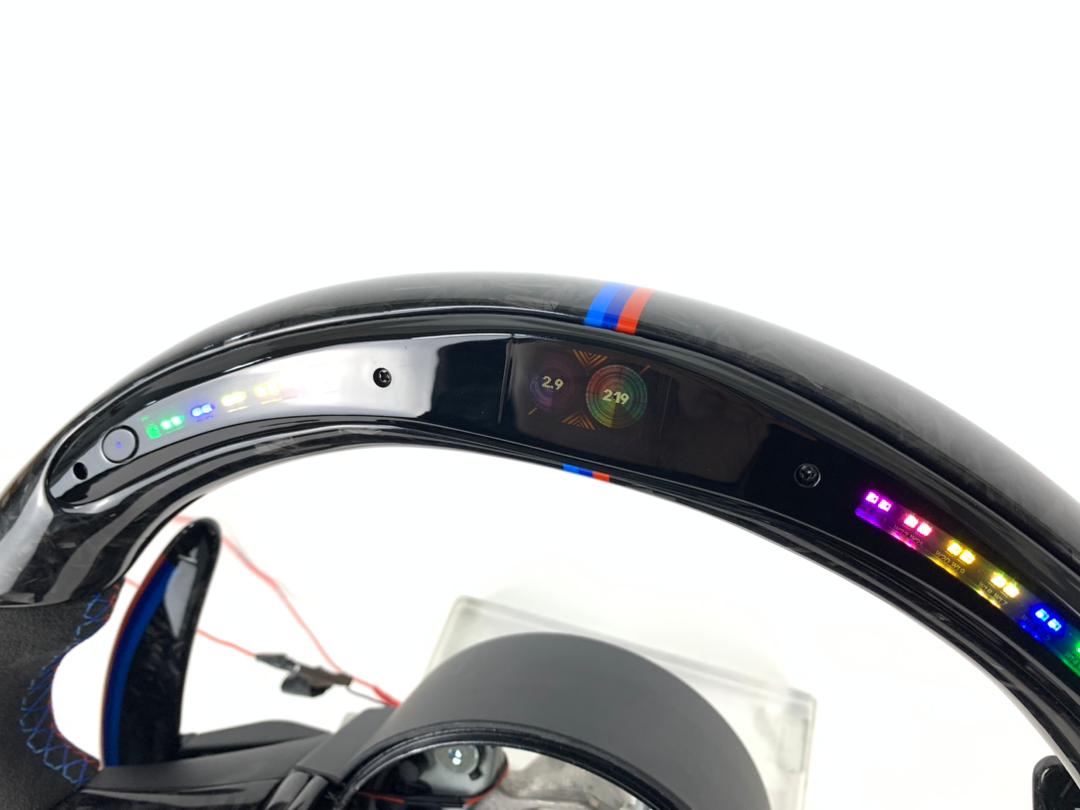 BMW F Series Forged Carbon & Alcantara with Forged Carbon Paddles, Colour LED Display, BMW Tri Colour Stitching & Accents
