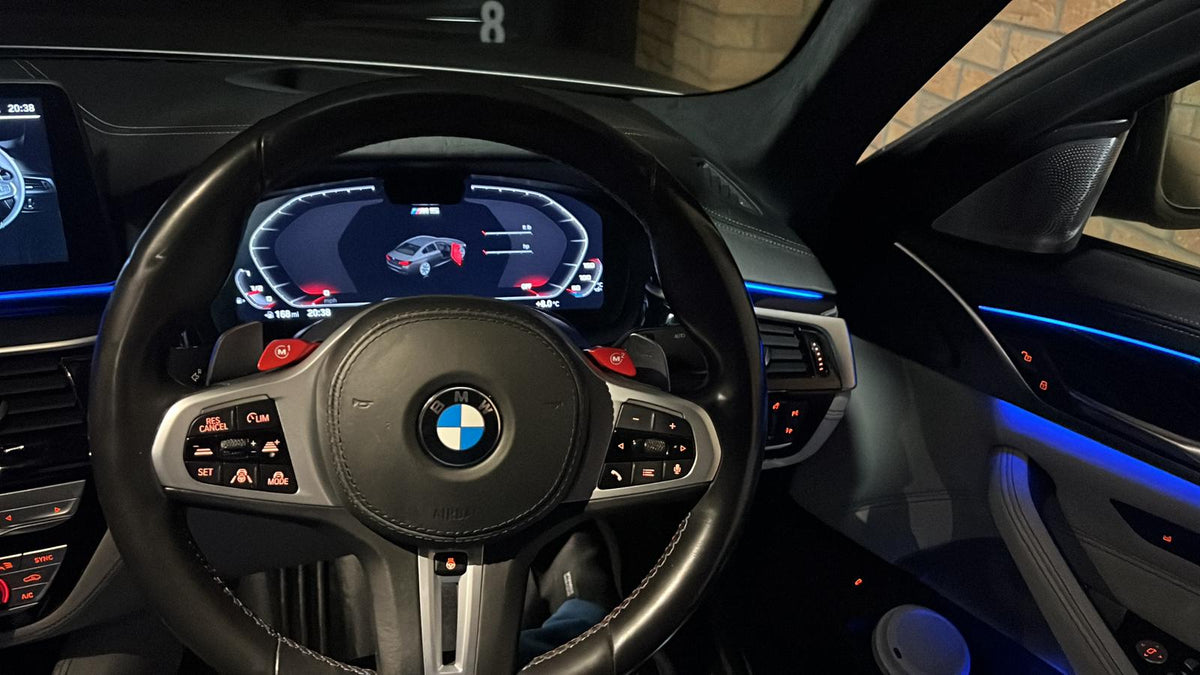 BMW G8x LCI LED Flat Bottom Forged Carbon Fibre Wheel CUSTOM ORDER