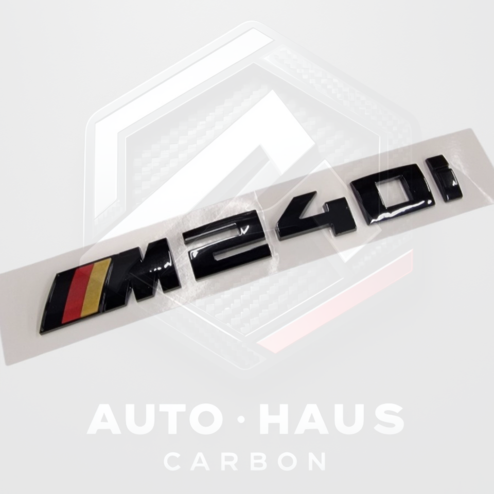 BMW M240i German Tri Colour Gloss Black Badge