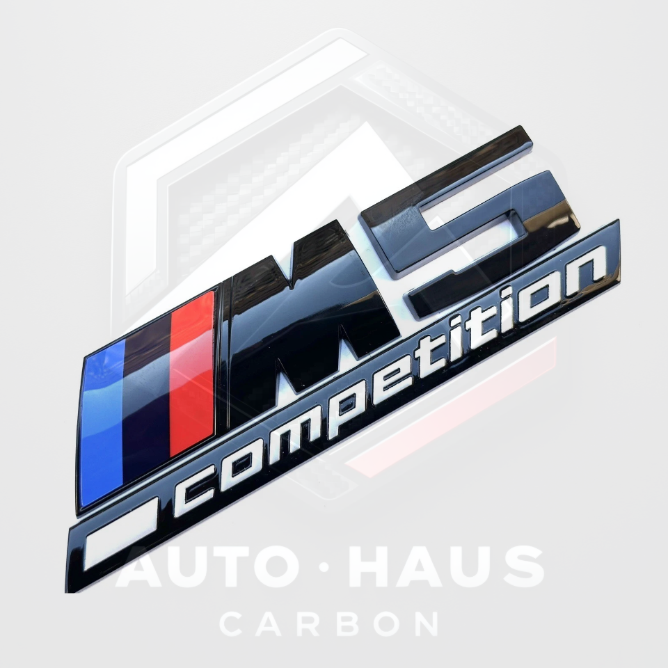 BMW M5 Competition Gloss Black Boot Badge 135x40mm