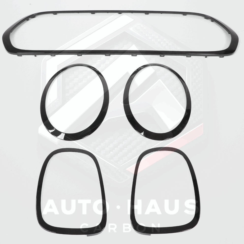 Mini F55 F56 F57 Cooper S One JCW Gloss Black Grill & Lights Trim Kit