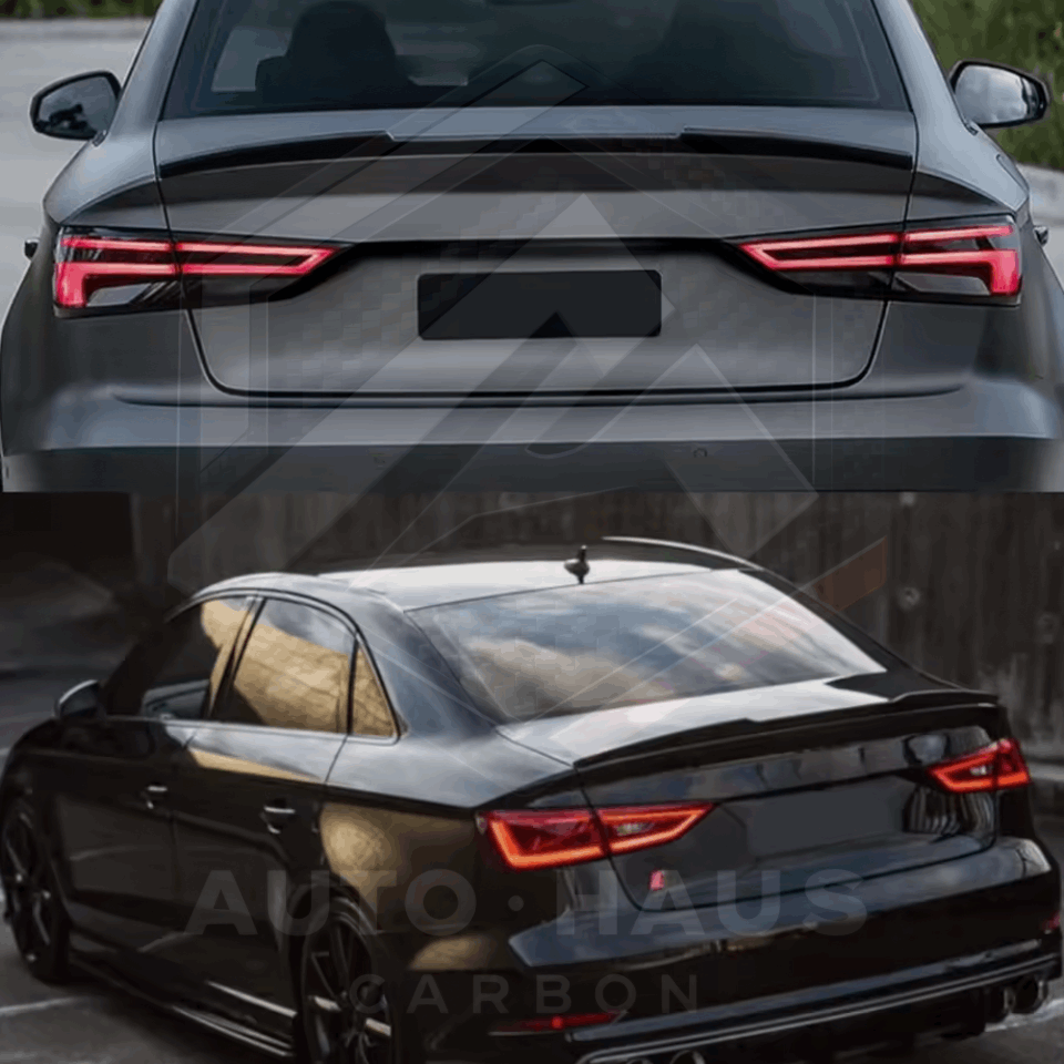 Audi A3 S3 RS3 V-Type Rear Spoiler Gloss Black 2014 - 2020