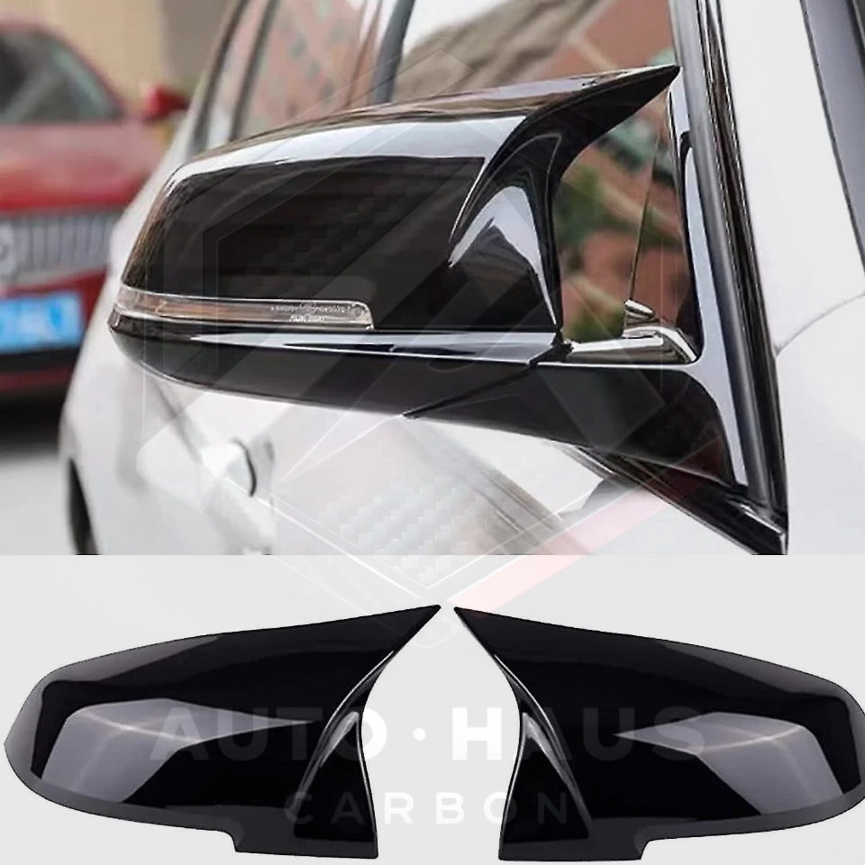 BMW F Series M Style Mirror Caps Gloss Black & Bright White Gloss Black