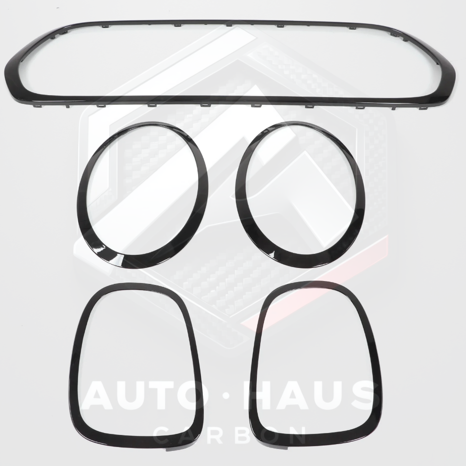 Mini F55 F56 F57 Cooper S One JCW Gloss Black Grill & Lights Trim Kit