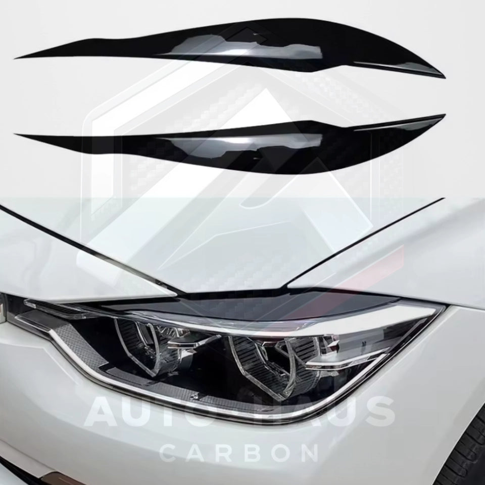BMW F30/31 Gloss Black Headlight Eyebrows