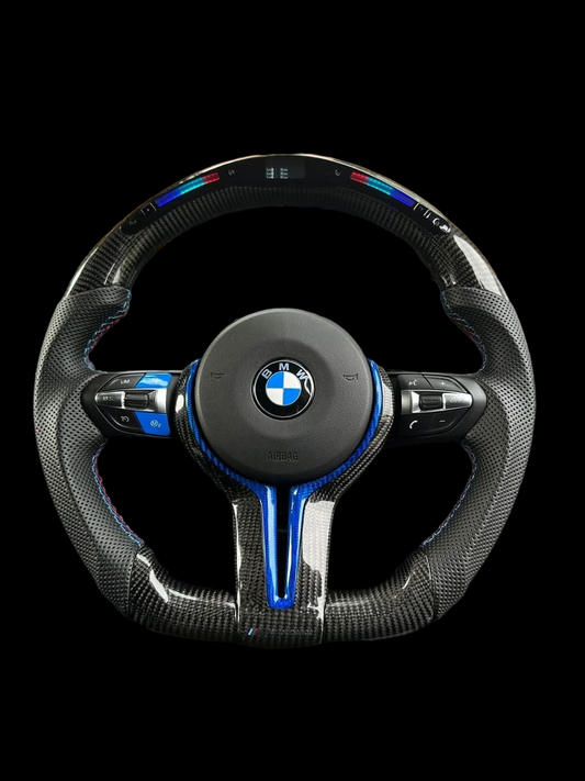 BMW Fxx Carbon Fibre Flat Bottom with LED Custom Order