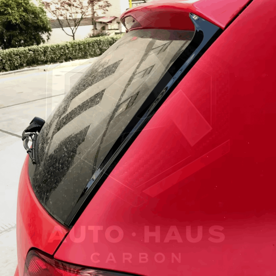 Volkswagen Polo Mk5 6R 6C 2011-17 Gloss Black Rear Window Canards