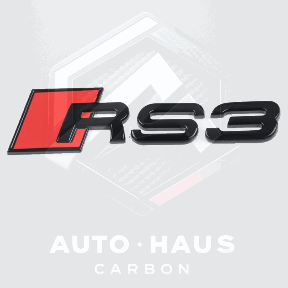 Audi RS3 RS4 RS5 RS6 Black & Red Boot Badges RS3
