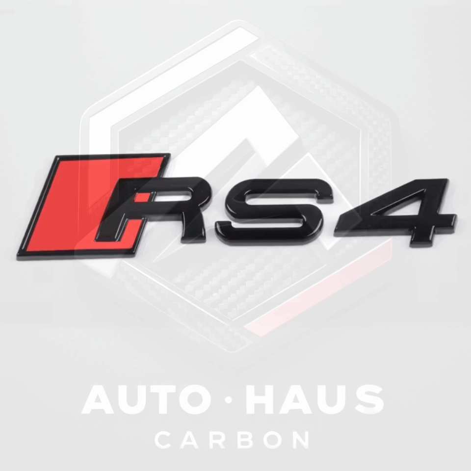 Audi RS3 RS4 RS5 RS6 Black & Red Boot Badges RS4