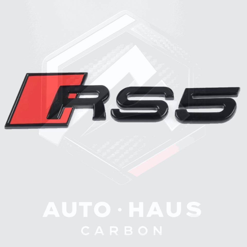 Audi RS3 RS4 RS5 RS6 Black & Red Boot Badges RS5