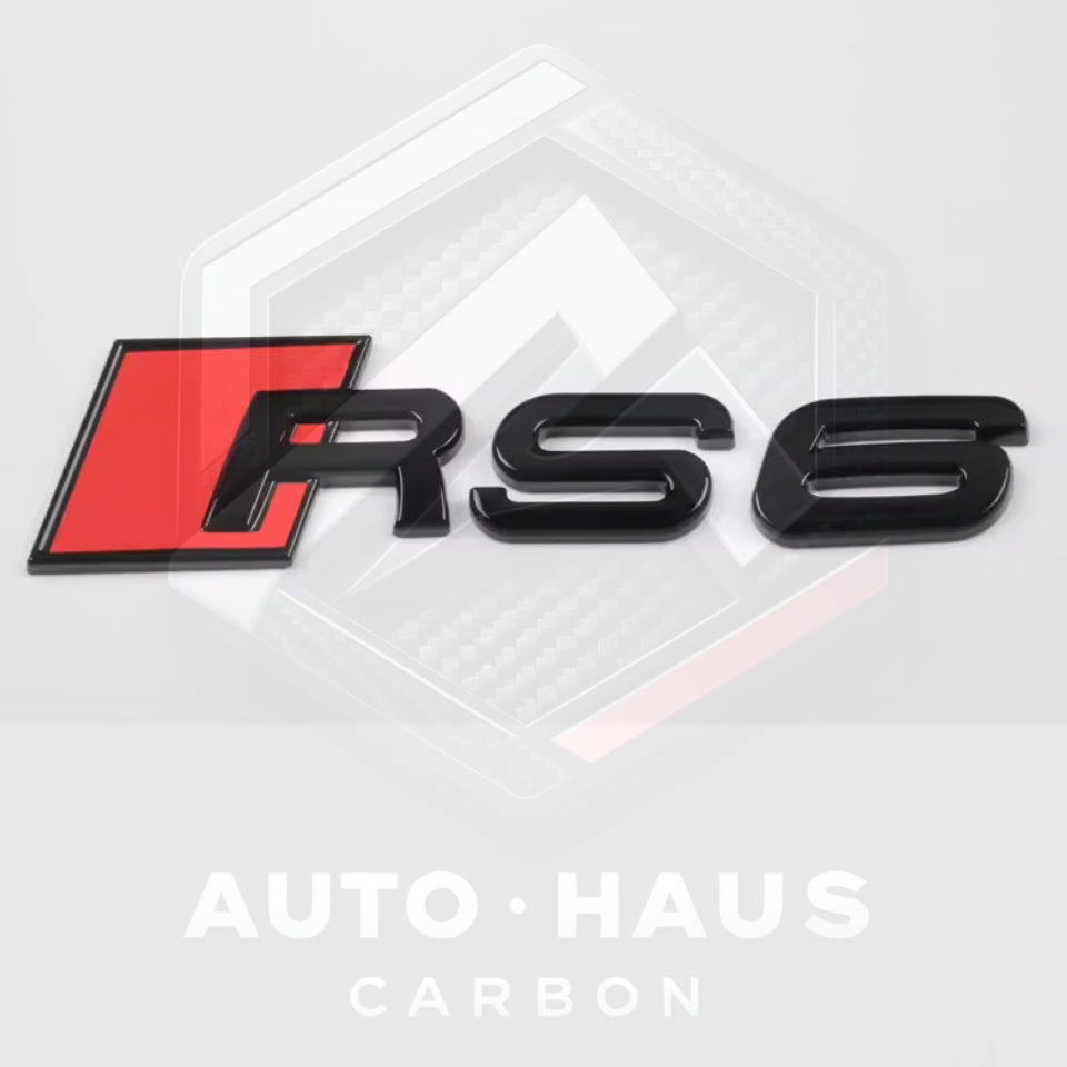 Audi RS3 RS4 RS5 RS6 Black & Red Boot Badges