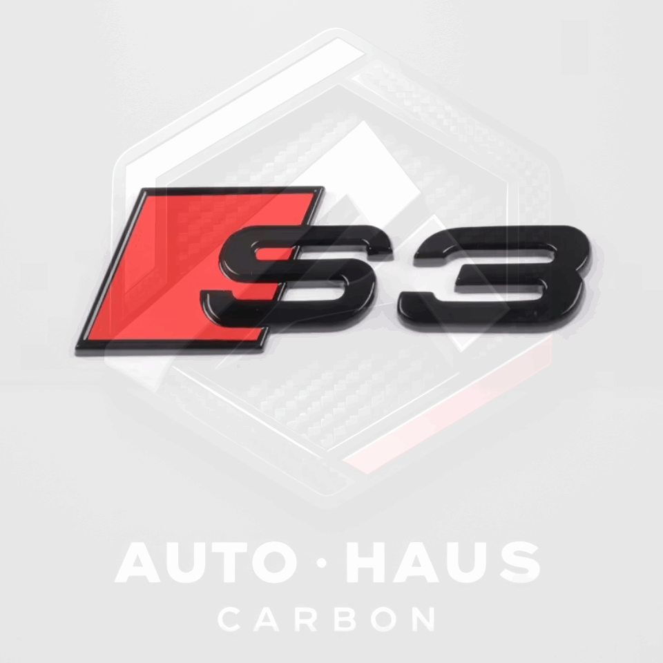 Audi S3 S4 S5 S6 Black & Red Boot Badges S3