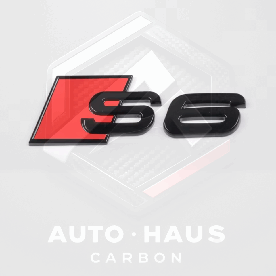 Audi S3 S4 S5 S6 Black & Red Boot Badges S6