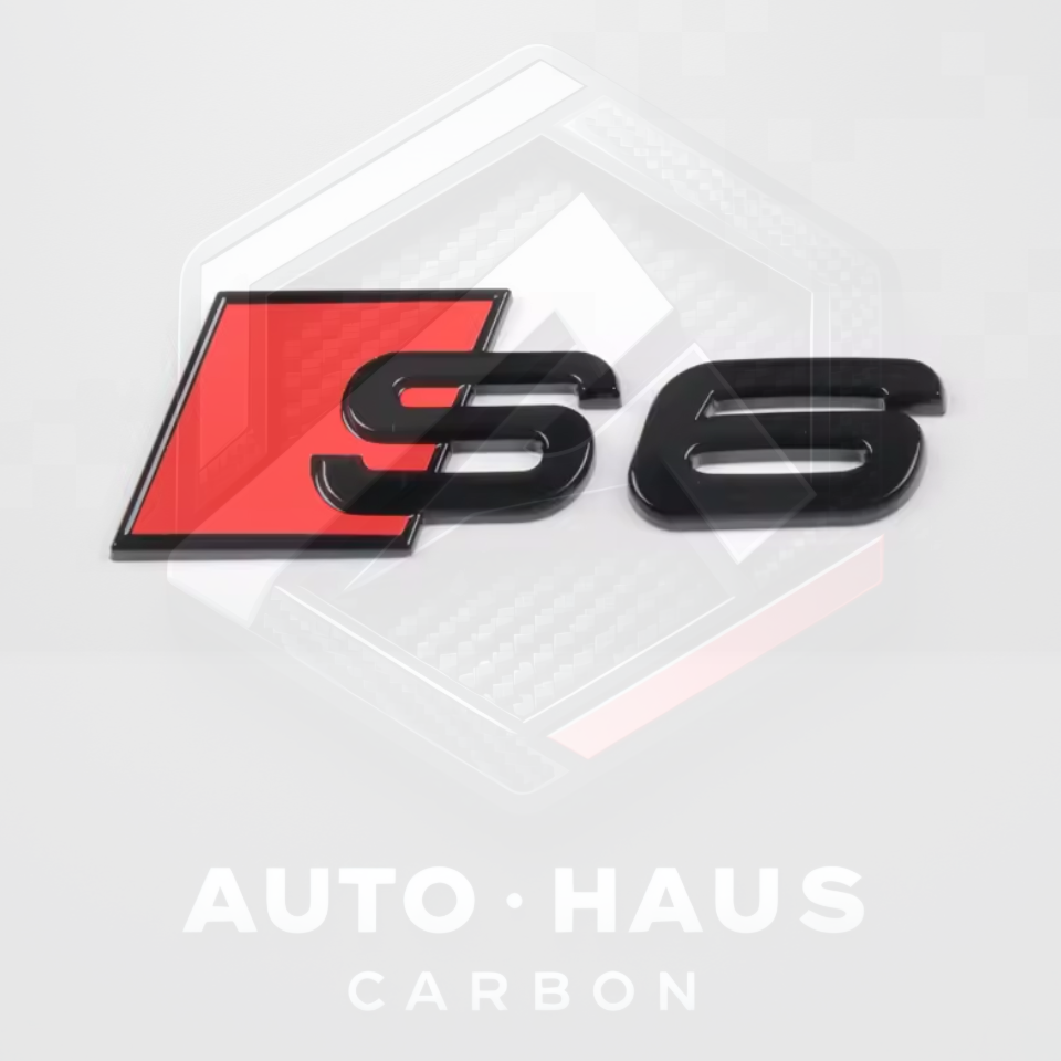 Audi S3 S4 S5 S6 Black & Red Boot Badges