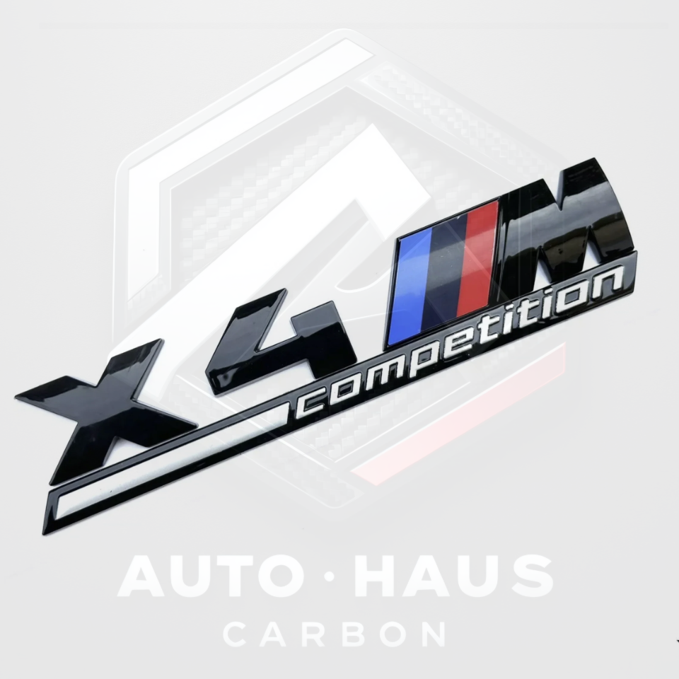 BMW X4M Competition Gloss Black Boot Badge 175x35mm