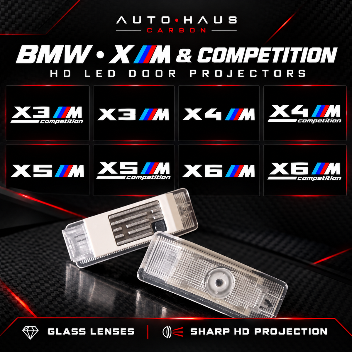 bmw x m HD LED door projectors design overview