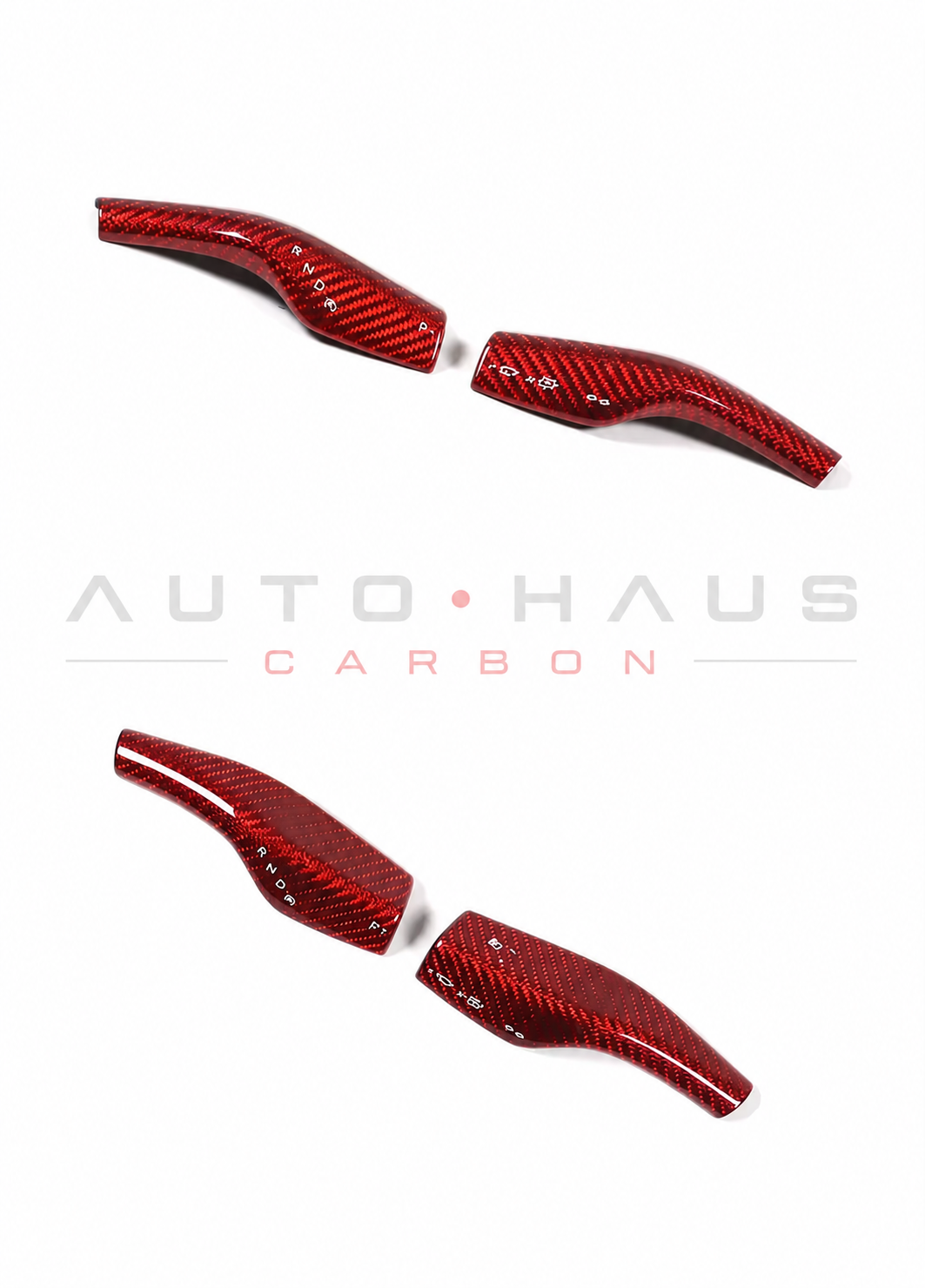 Tesla Model 3 & Model Y Red Carbon Fibre Stalk Covers – Pair