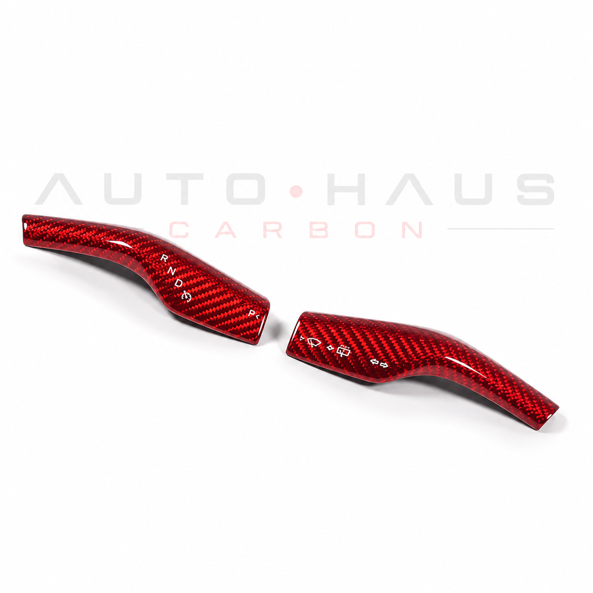 Tesla Model 3 & Model Y Red Carbon Fibre Stalk Covers – Pair Red Carbon Fibre