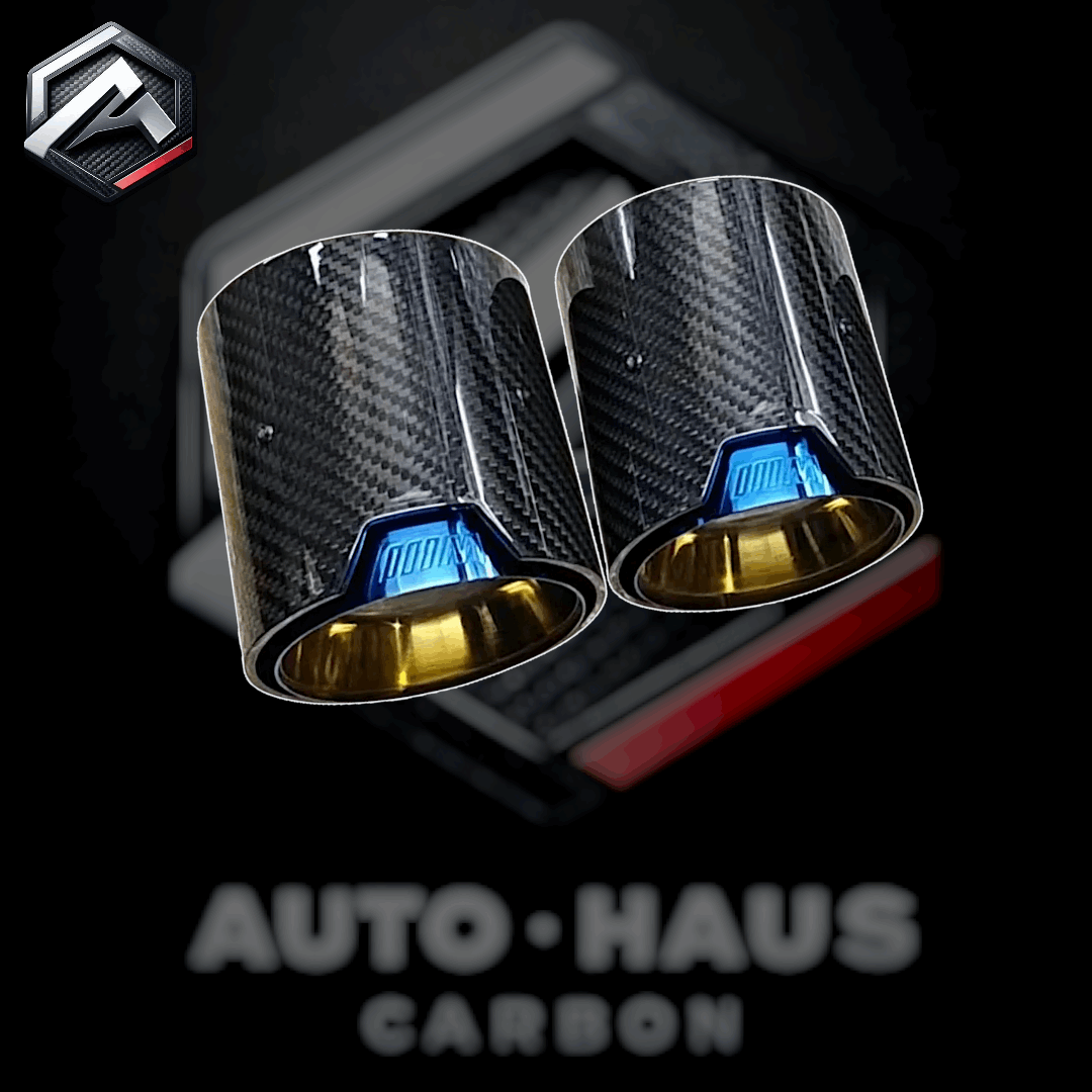 BMW F20 F21 F22 F23 Carbon Fibre Exhaust Tips M Logo M135i/140i/235i/240i