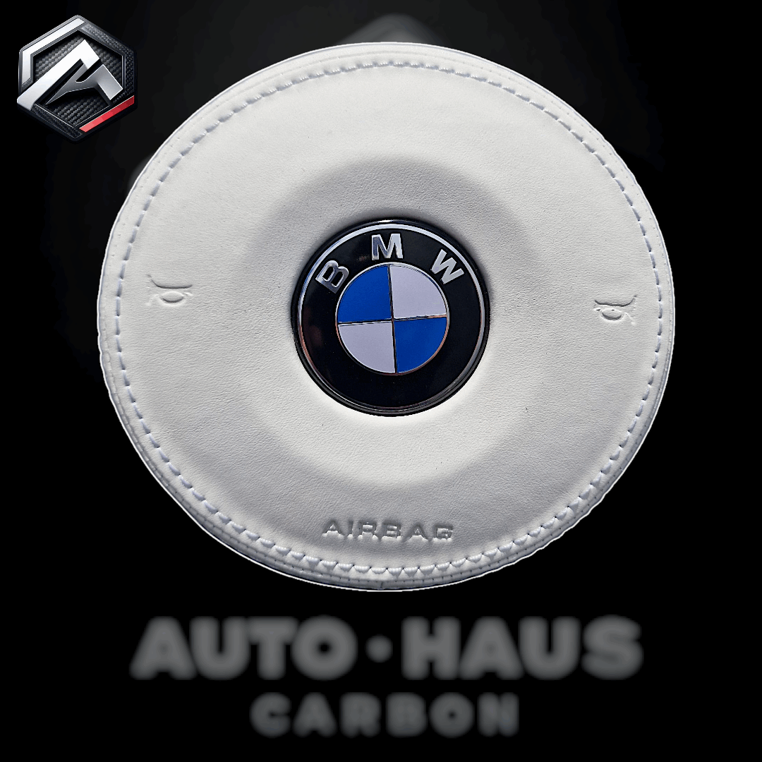 BMW F Series White Leather Airbag Cover