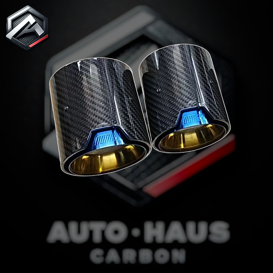 BMW F20 F21 F22 F23 Carbon Fibre Exhaust Tips M Logo M135i/140i/235i/240i