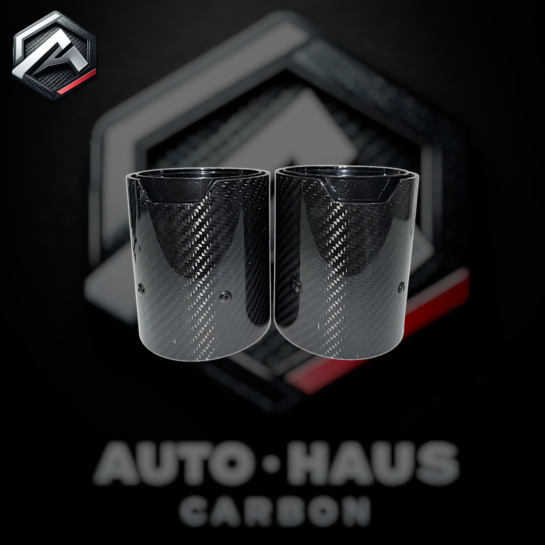 BMW F20 F21 F22 F23 Carbon Fibre Exhaust Tips M Logo M135i/140i/235i/240i