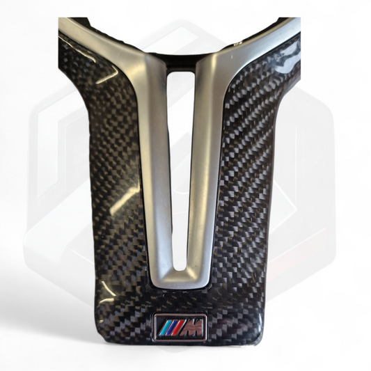 BMW F Series Carbon Fibre Centre Trim - Silver ///M Logo