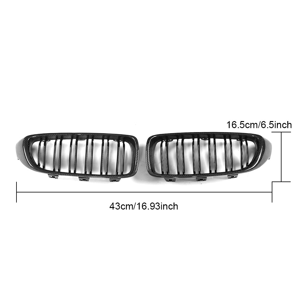 BMW 3/4 Series F32 F33 F36 F82 F83 M4 F80 M3 Carbon Fibre+Abs Plastic Grill