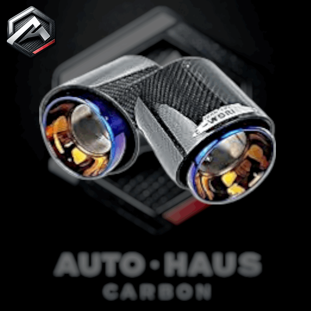 Mini Cooper S JCW F54 F55 F56 F57 F60 Carbon Fibre Exhaust Tips Blue Gold