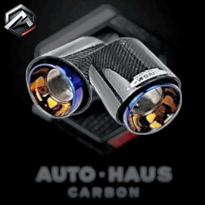 Mini Cooper S JCW F54 F55 F56 F57 F60 Carbon Fibre Exhaust Tips Blue Gold