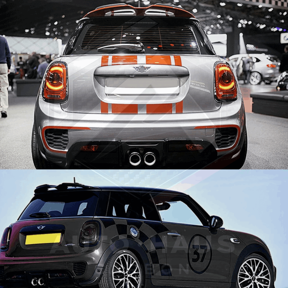 Mini Cooper F55 F56 JCW Rear Spoiler Lip Extensions 2014 on