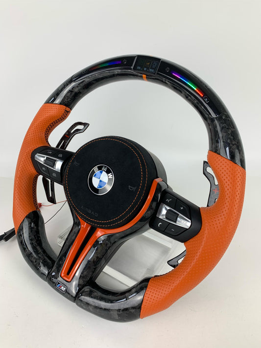 BMW F Series Forged Carbon & Orange Wheel