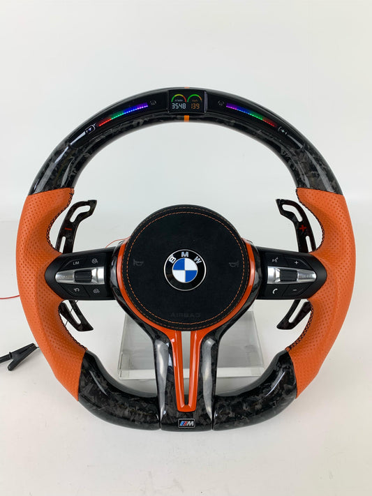 BMW F Series Forged Carbon & Orange Wheel