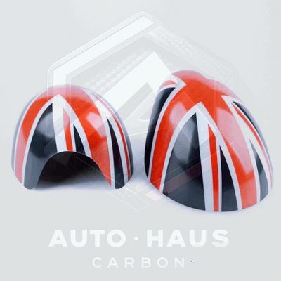 Mini Cooper S JCW F54 F55 F56 F57 F60 Funky Mirror Covers 2015-2019 Black & Red Union Jack