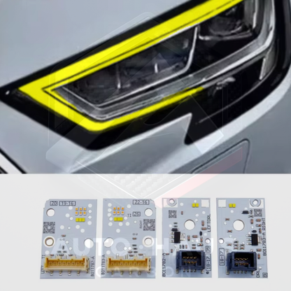 Audi A3 S3 RS3 Yellow DRL Boards for LED Headlights 2017-20 (Non Matrix)