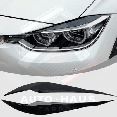 BMW 3 Series F30 F31 Gloss Black Headlight Brows 2013-2019