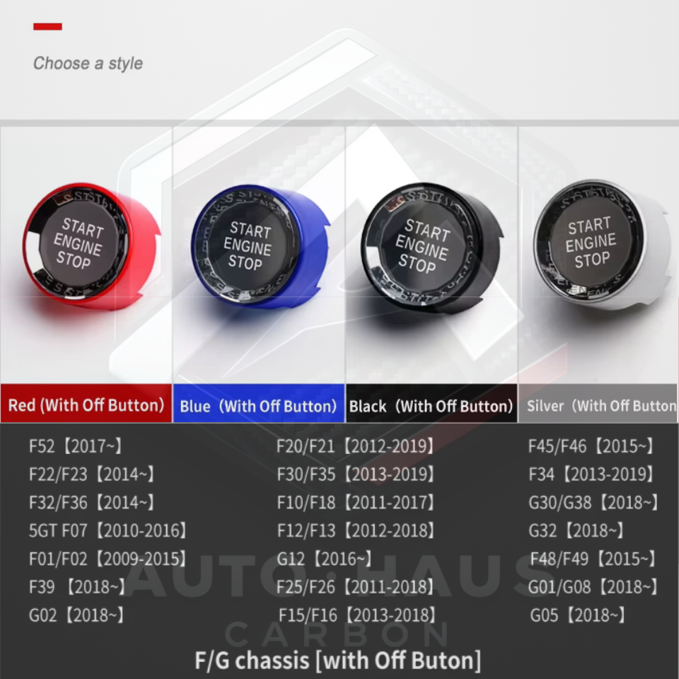 BMW F Series Crystal Start Button - 4 Colours